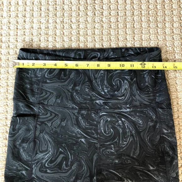 Better Sports Performance (BSP) Gray/Black Marbled Leggings w/Mesh Insert, Sz L - Picture 5 of 9